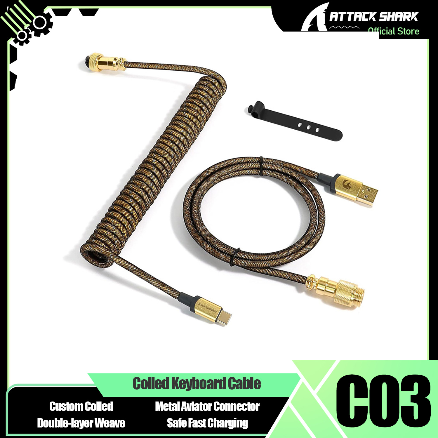 ATTACK SHARK * MAMBASNAKE C03  - Sleeved Cable Kit review and price