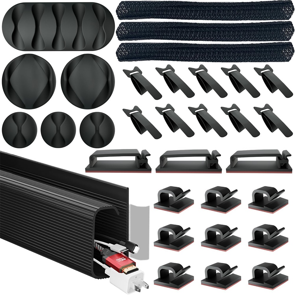 32Pcs Desk Under Cable Managem - Sleeved Cable Kit review and price