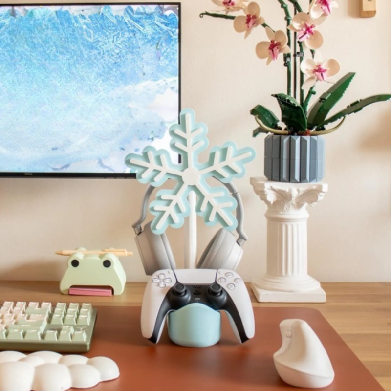 Snowflake Headphone Stand 3D P - Gaming Accessories Rack review and price
