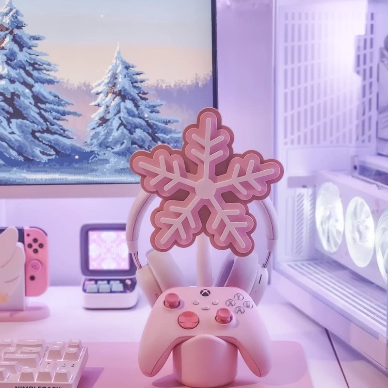 Snowflake Headphone Stand 3D P - Gaming Accessories Rack review and price