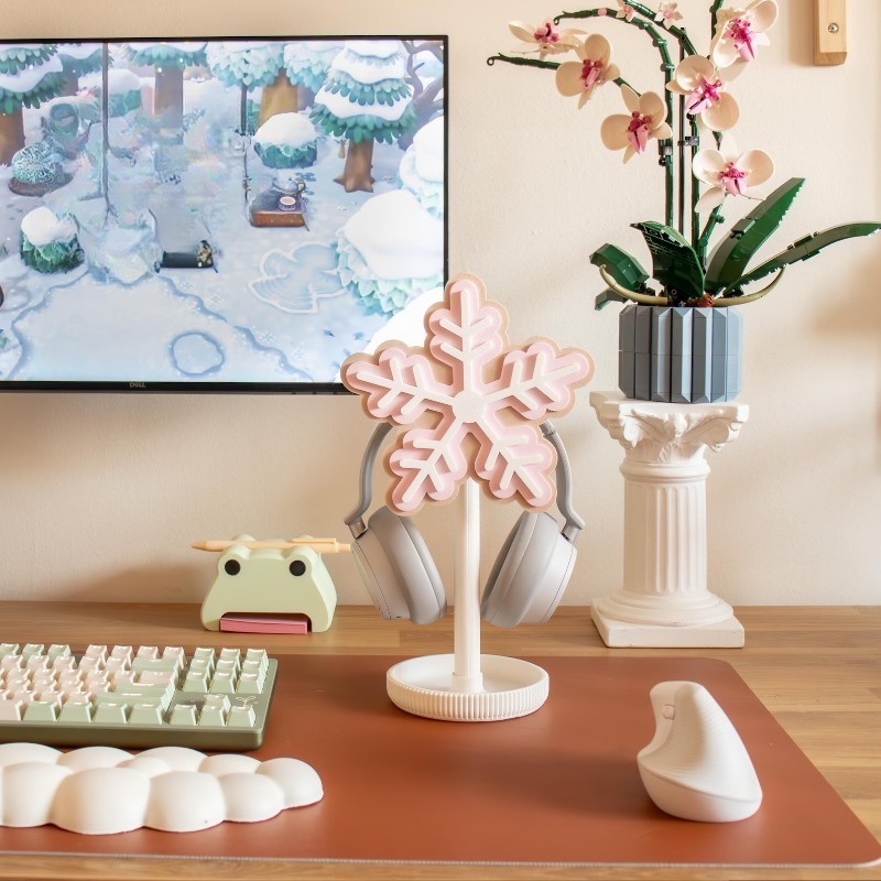 Snowflake Headphone Stand 3D P - Gaming Accessories Rack review and price
