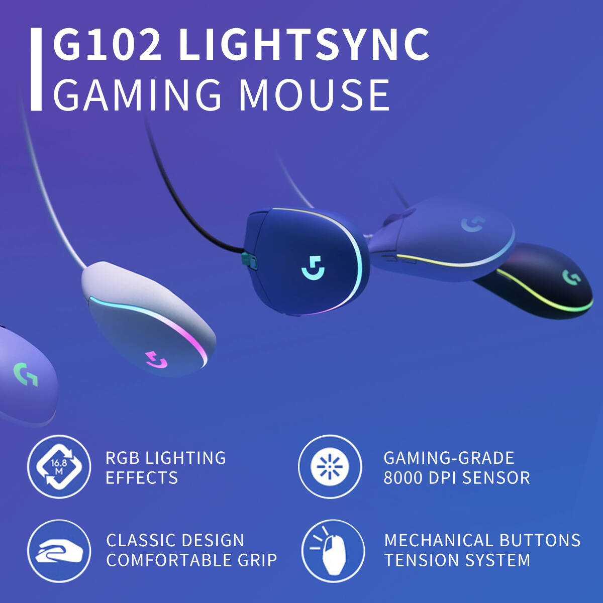 Logitech G102 Wired Gaming Mou - Gaming Accessories Online review and price
