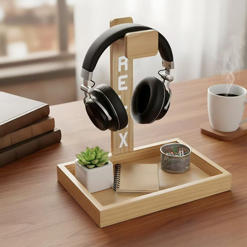 Wooden Gaming Headset Stand, D - Gaming Accessories Rack review and price