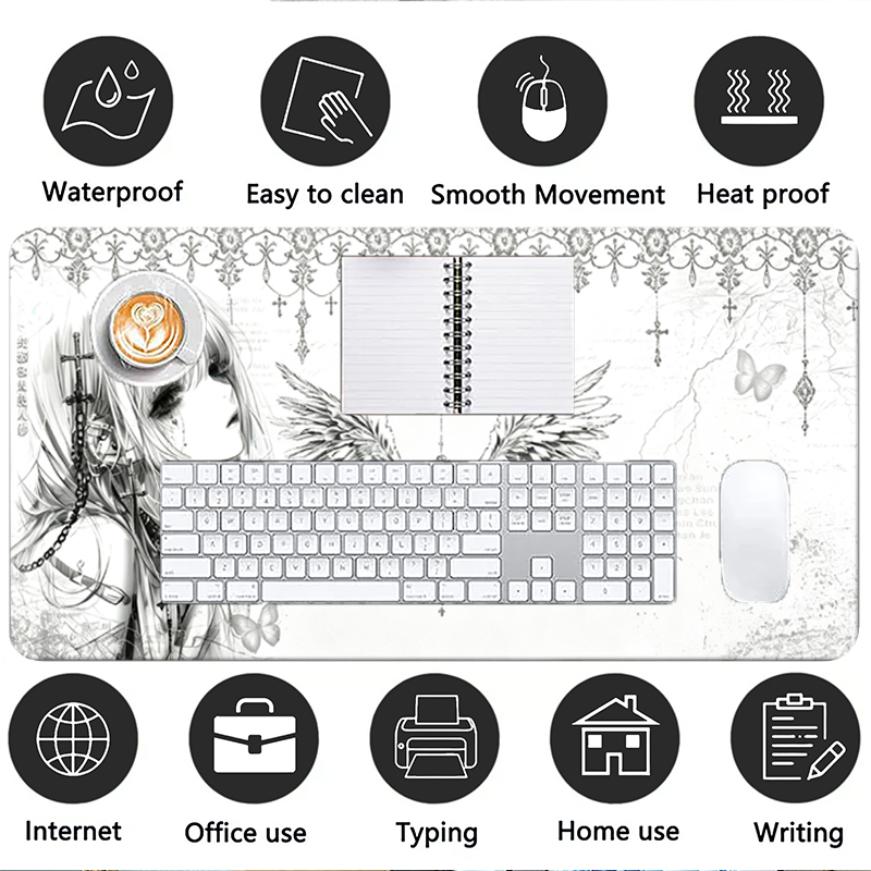 Leather Mousepad Black White A - Gaming Accessories Desk review and price