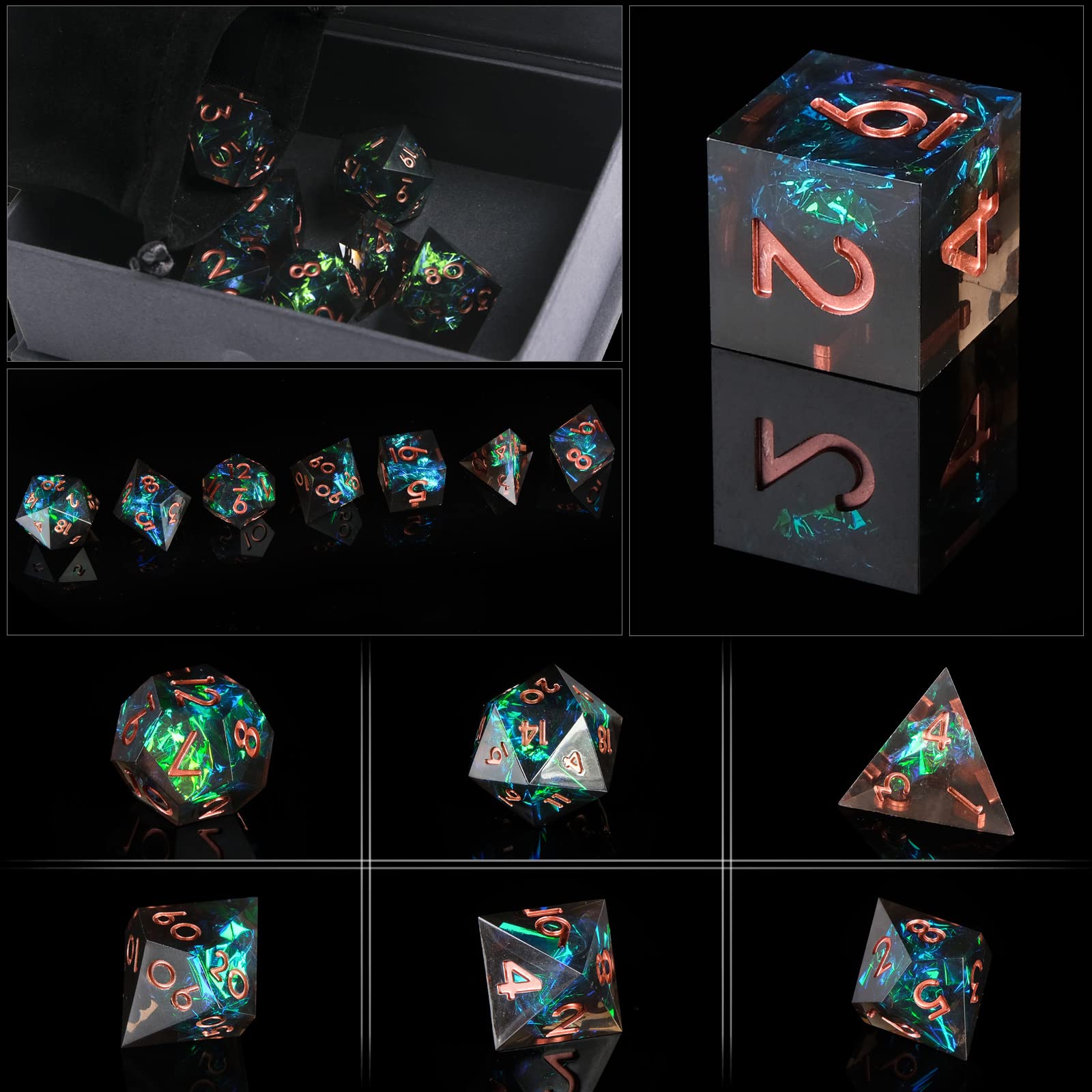 Resin Sharp Edge DND Dice Set  - Gaming Handheld Accessories review and price
